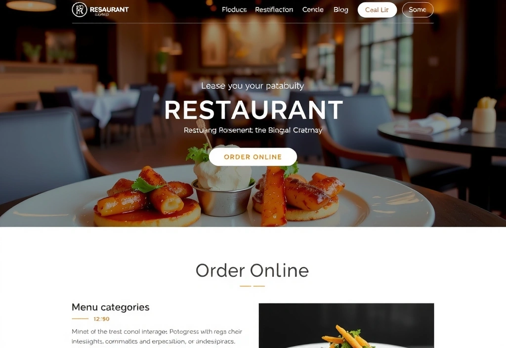 Gourmet Restaurant Website - before and after comparison
